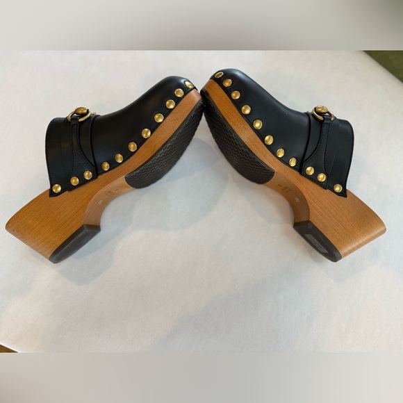Gucci Women’s Black Leather Horsebit Clogs NIB - Picture 9 of 15